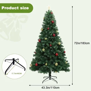 Kunstkerstboom 180 cm - Groen - Metalen standaard