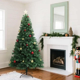 Kunstkerstboom 180 cm - Groen - Metalen standaard