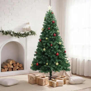Kunstkerstboom 180 cm - Groen - Metalen standaard