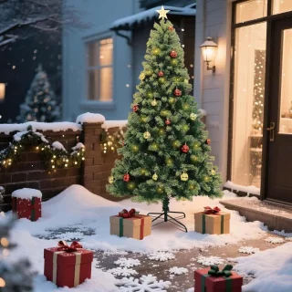 Kunstkerstboom 180 cm - Groen - Metalen standaard