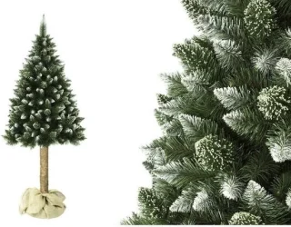 Kunstkerstboom 180 cm Groen Wit Kristallen 3-delig