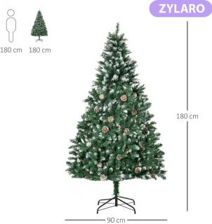 Kunstkerstboom 180 cm - Groen-wit