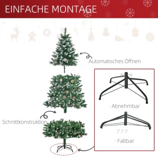 Kunstkerstboom 180 cm - Groen-wit