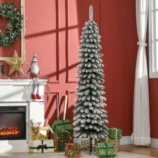 Kunstkerstboom 180 cm Groen-wit Ø46 cm