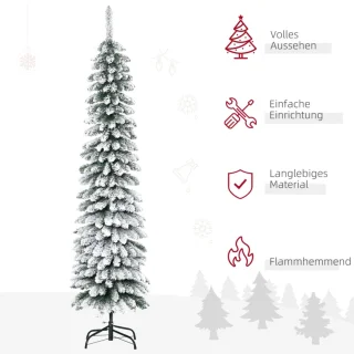 Kunstkerstboom 180 cm Groen-wit Ø46 cm