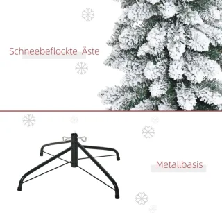 Kunstkerstboom 180 cm Groen-wit Ø46 cm