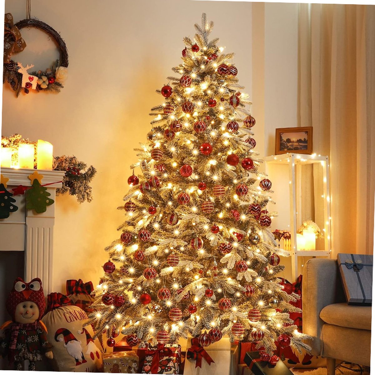 Kunstkerstboom 180 cm LED Dennenboom PE PVC