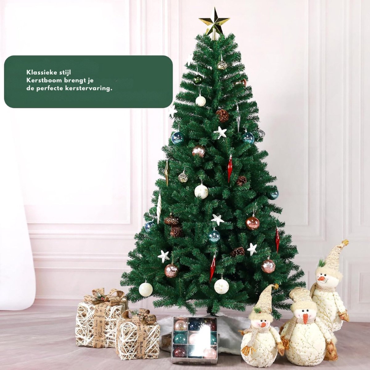 Kunstkerstboom 180 cm met 1200 takken en metalen basis