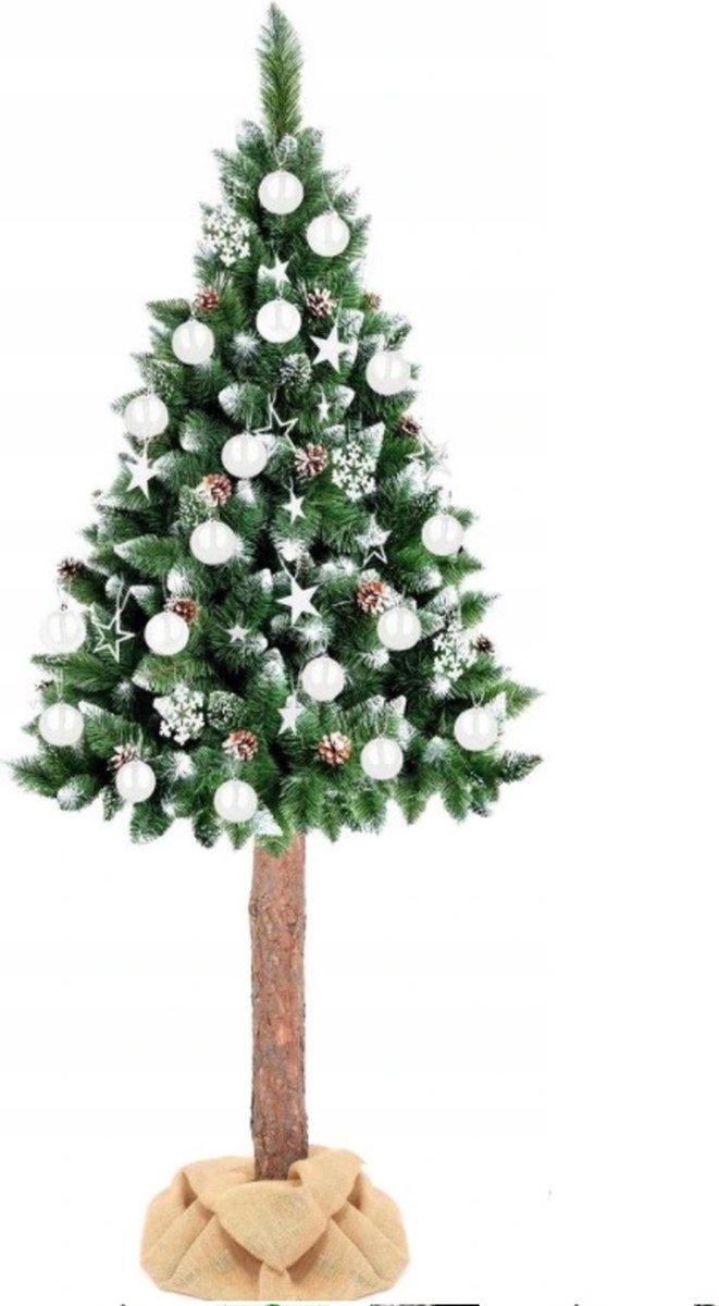 Kunstkerstboom 180 cm met houten stam