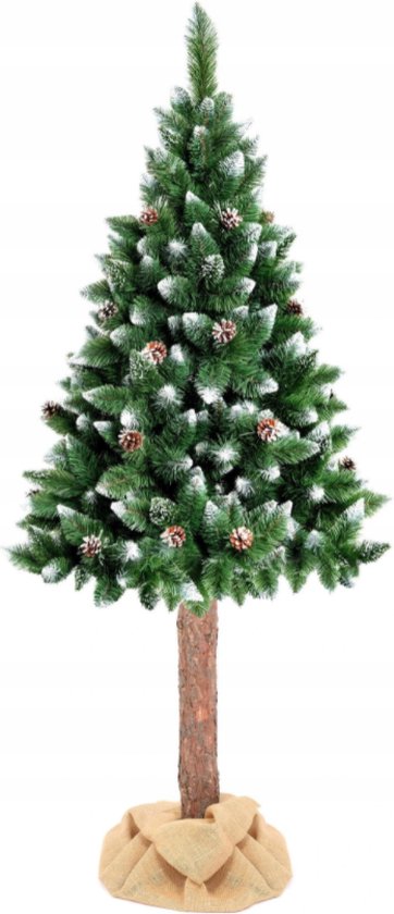 Kunstkerstboom 180 cm met houten stam