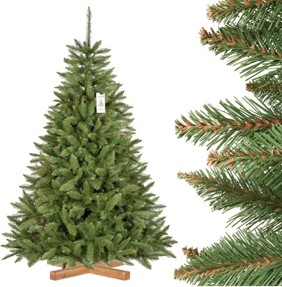 Kunstkerstboom 180 cm met houten standaard
