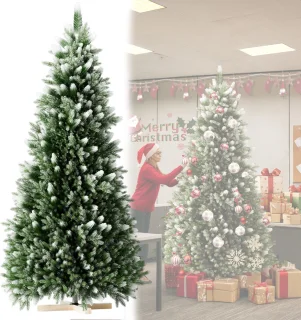 Kunstkerstboom 180 cm met houten standaard