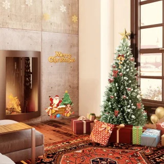 Kunstkerstboom 180 cm met houten standaard