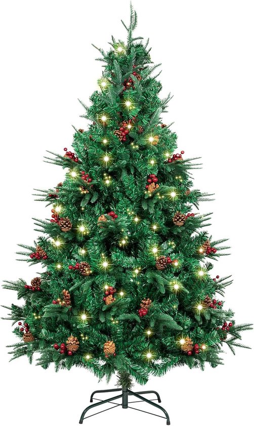 Kunstkerstboom 180 cm met LED verlichting en decoratie
