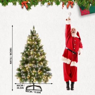 Wat vinden we goed aan de Kunstkerstboom 180 cm met LED-verlichting NAIZY