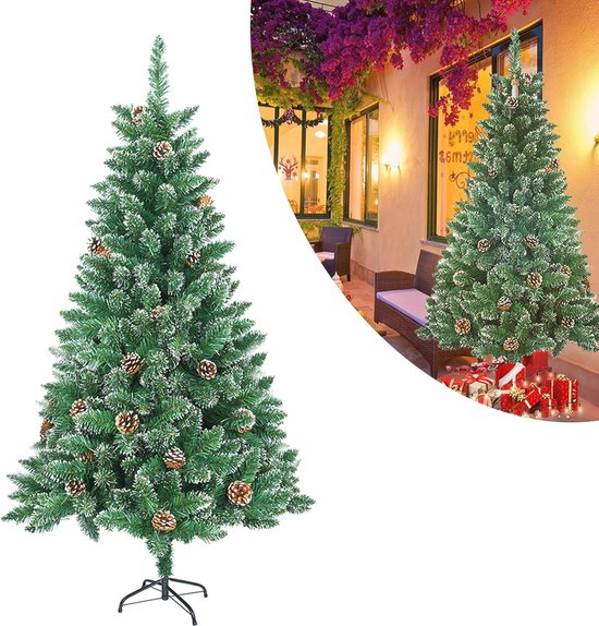 Kunstkerstboom 180 cm met metalen standaard en inklapsysteem