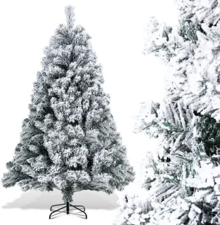 Kunstkerstboom 180 cm met sneeuw - 860 takken van PVC
