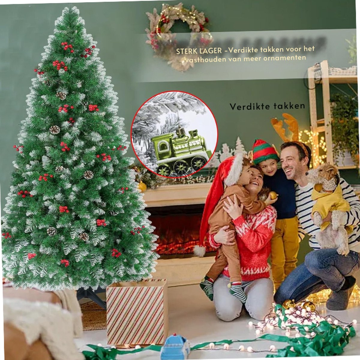 Kunstkerstboom 180 cm met standaard