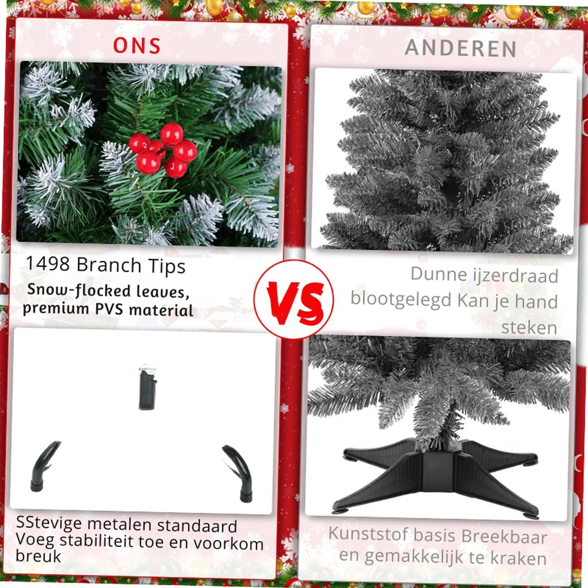 Kunstkerstboom 180 cm met standaard