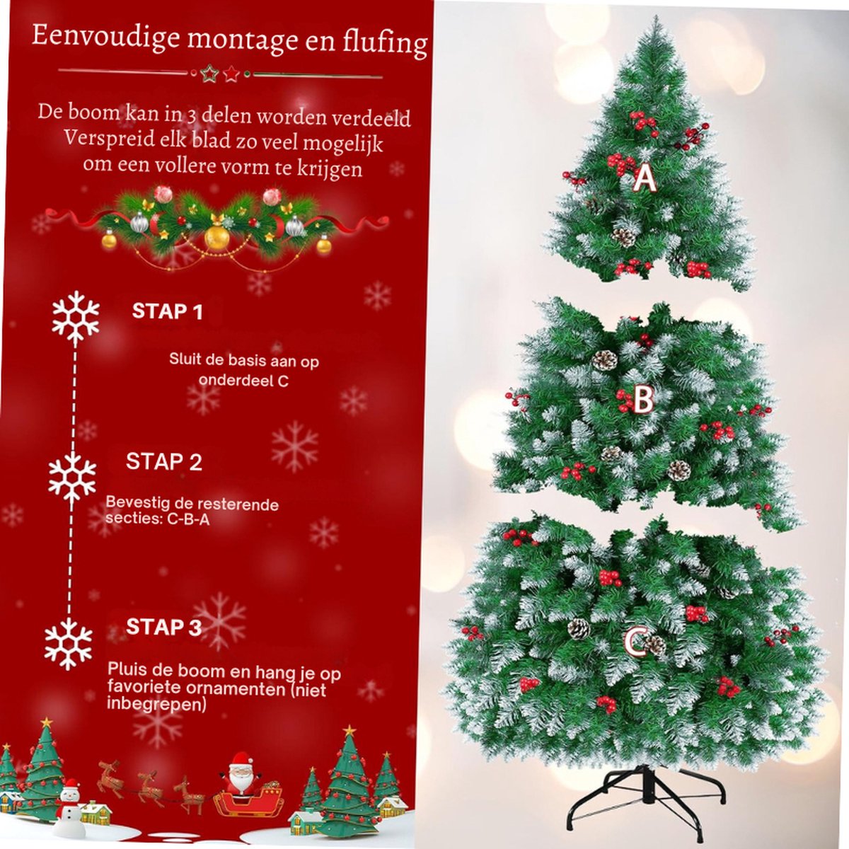 Kunstkerstboom 180 cm met standaard