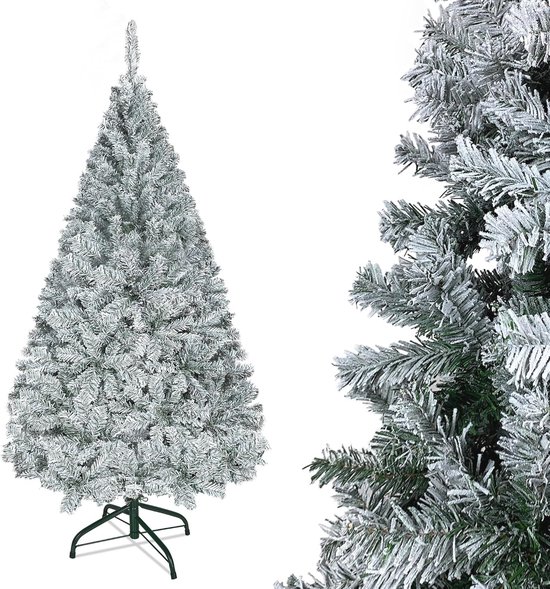 Kunstkerstboom 180 cm met wit sneeuwdek voor binnen en buiten