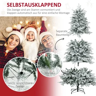 Kunstkerstboom 180 cm Ø105 cm Groen-Wit