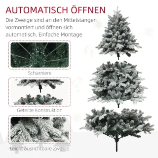 Kunstkerstboom 180 cm Ø116 cm Groen-wit