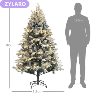 Kunstkerstboom 180 cm Ø116 cm Groen-wit
