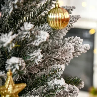 Kunstkerstboom 180 cm Ø55 cm Groen-wit Metalen standaard
