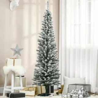 Kunstkerstboom 180 cm Ø55 cm Groen-wit Metalen standaard