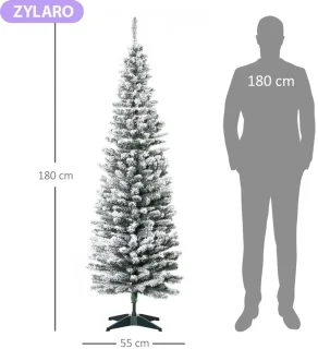 Kunstkerstboom 180 cm Ø55 cm Groen-wit Metalen standaard