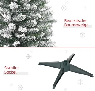 Kunstkerstboom 180 cm Ø55 cm Groen-wit Metalen standaard