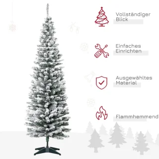 Kunstkerstboom 180 cm Ø55 cm Groen-wit Metalen standaard