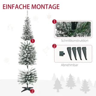 Kunstkerstboom 180 cm Ø55 cm Groen-wit Metalen standaard