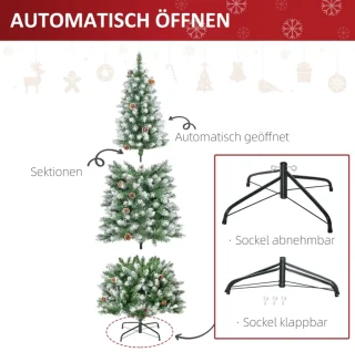 Kunstkerstboom 180 cm Ø75 cm Groen-wit