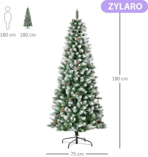 Kunstkerstboom 180 cm Ø75 cm Groen-wit