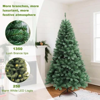 Kunstkerstboom 180 cm PVC groen, metalen voet