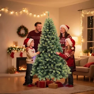 Kunstkerstboom 180 cm PVC groen, metalen voet