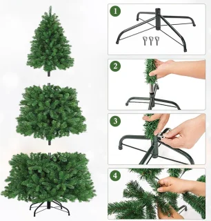 Kunstkerstboom 180 cm PVC met metalen standaard