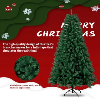 Kunstkerstboom 180 cm PVC met metalen standaard