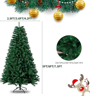 Kunstkerstboom 180 cm PVC met metalen standaard