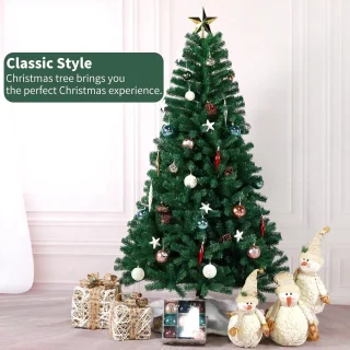 Kunstkerstboom 180 cm PVC met metalen standaard