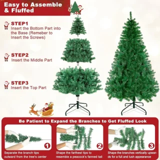 Kunstkerstboom 180 cm PVC met metalen standaard