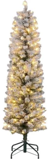 Kunstkerstboom 180 cm - slanke groen verlichte kunstkerstboom