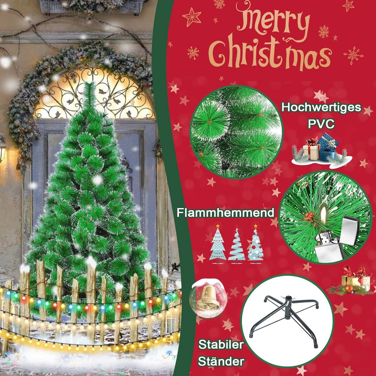 Kunstkerstboom 180 cm Vlamvertragend Sneeuweffect