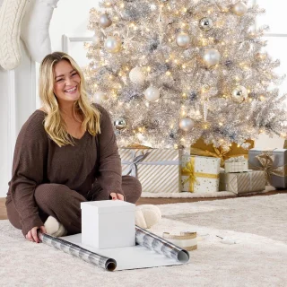 Kunstkerstboom 180 cm, zilver, metalen standaard