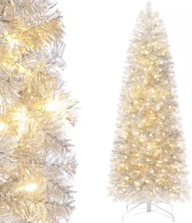 Kunstkerstboom 180 cm Zilver/Goud