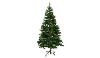 Kunstkerstboom 180cm versierd met dennenappels en bessen