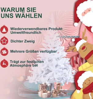 Kunstkerstboom 180cm Wit met Metalen Standaard