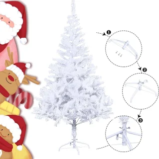 Kunstkerstboom 180cm Wit met Metalen Standaard